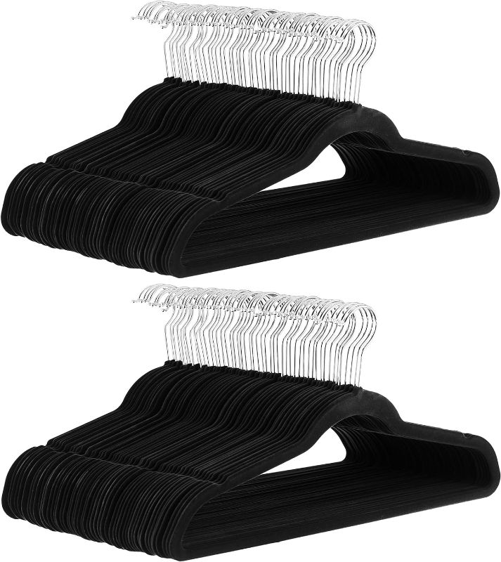 Photo 1 of AmazonBasics Velvet Suit Hangers, 50-Pack, Black
