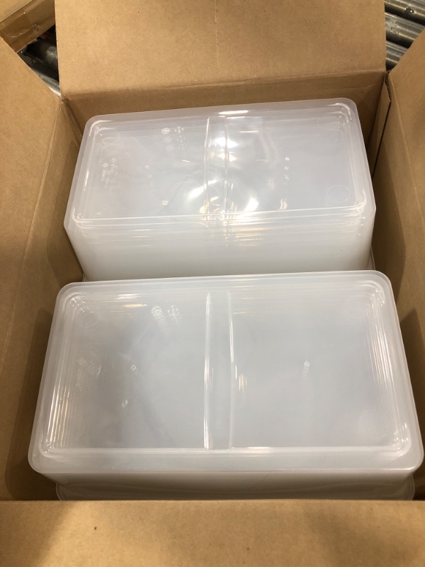 Photo 2 of 12 Pack 6 Quart Plastic Storage Bin Tote Organizing Container with Latching Lid, Shoe Box, Clear
