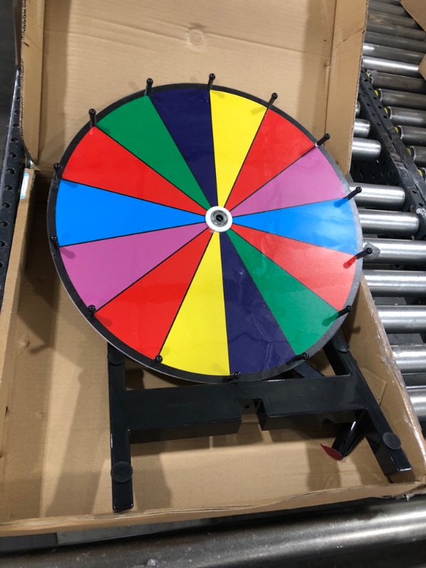 Photo 2 of 18 Inch Heavy Duty Spinning Prize Wheel - 14 Slots Color Tabletop Roulette Wheel of Fortune - Spin The Wheel with Dry Erase Marker and Eraser Win The Fortune Spin Game for Carnival and Trade Show 18 Inch Heavy Duty Prize Wheel - #1 PRIZE WHEEL