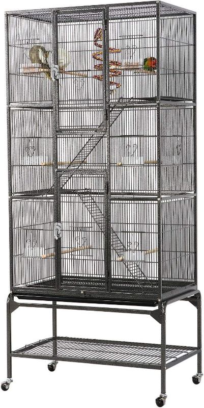 Photo 1 of Large Bird Cage Metal Parrot Cage for Mid-Sized Parrots Cockatiels Conures Parakeets Lovebirds Budgie Finch