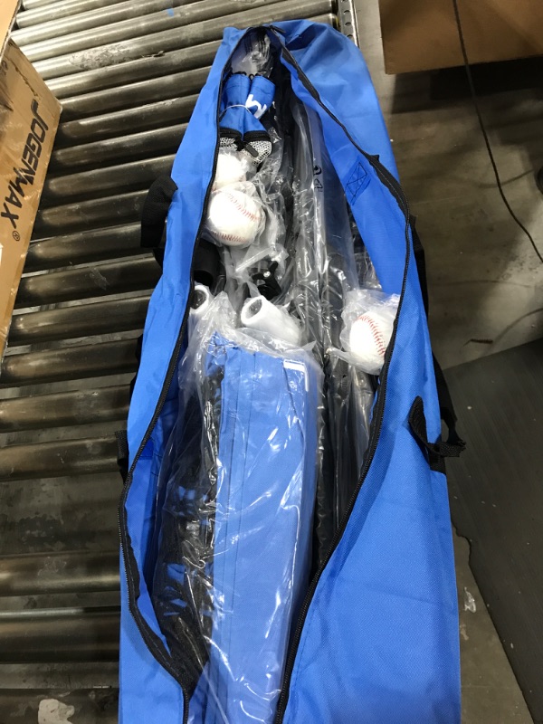 Photo 2 of JOGENMAX 7x7 DLX Practice Net + Deluxe Tee + Ball Caddy + 3 Training Ball/Strike Zone Bundle + Carrying Bag | Baseball Softball Pitching Batting Training Equipment Set