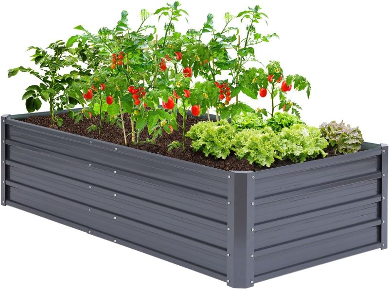 Photo 1 of Ohuhu Metal Raised Garden Bed Outdoor Reinforced Galvanized Rustproof Colored Steel Planter Boxes for Vegetables, Heavy Duty Raised Beds for Growing Flowers Herbs Succulents
