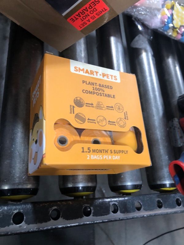 Photo 1 of 100% Certified Home Compostable Dog Poop Bags - EN 13432 Compliant Dog Waste Bags -105 Bags- 7 x Rolls of Plant Based Compostable Poop Bags -Includes A Dispenser-Thick Doggie Poop Bags?Orange?