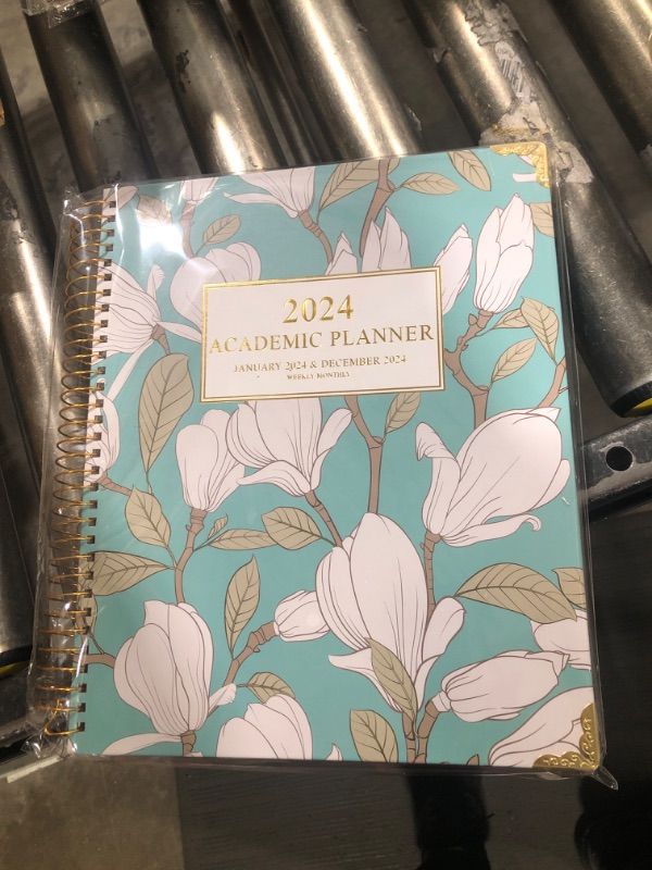 Photo 2 of 2024 Planner-2024 Weekly and Monthly Planner 8.5x11 Deluxe Daily Agenda Academic Planner,12 Monthly Tabs, Calendar, Inner Pocket, Flexible Cover,Twin-Wire Binding