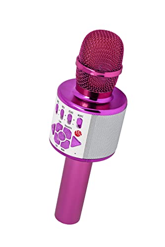 Photo 1 of Mainstream Source® Wireless Bluetooth Karaoke Microphone with LED Lights – Portable Handheld Microphone for Kids & Adults, Gifts & Toys PINK AND WHITE 

