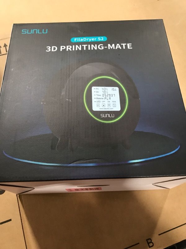 Photo 2 of SUNLU Upgraded S2 Filament Dryer Box with Fan, 360° Heating, Real-time Humidity Display, 3D Printer Filament Dehydrator for PLA, TPU, PETG, ABS, ASA, 1.75 2.85 3.00mm, 1 Kg Spool