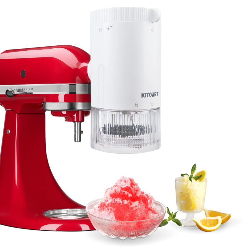 Photo 1 of Shave Ice Attachment for KitchenAid Stand Mixers, Ice Shaver Attachment, Snow Cone Attachment/Maker with 8 Molds, Fine & Coarse Blade, White (Machine/Mixer Not Included)