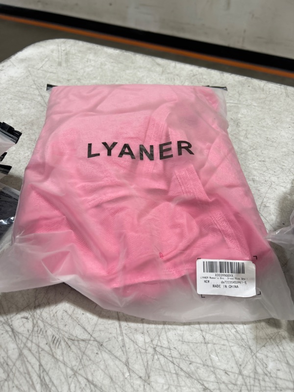 Photo 2 of LYANER Women's One Shoulder Ruched Cut Out Split Slit Hem Sleeveless Bodycon Tank Midi Dress Small Pink