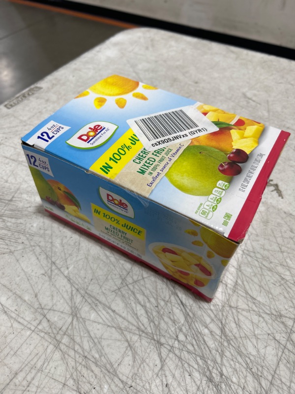 Photo 2 of Dole Fruit Bowls Snacks Cherry Mixed Fruit in 100% Juice Snacks, 4oz 12 Total Cups, Gluten & Dairy Free, Bulk Lunch Snacks for Kids & Adults
