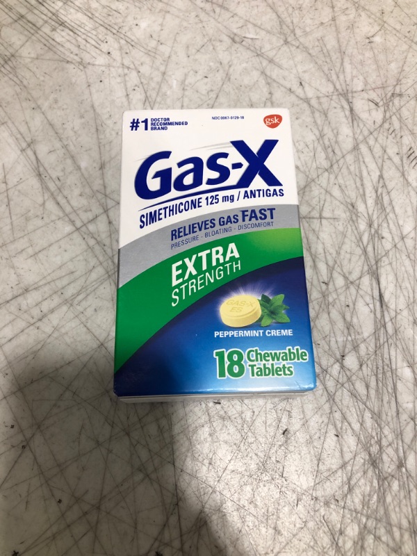 Photo 2 of Gas-X Xstr Pep Crm Size 18s Gas-X Extra Strength Chewable Peppermint Cream Antigas