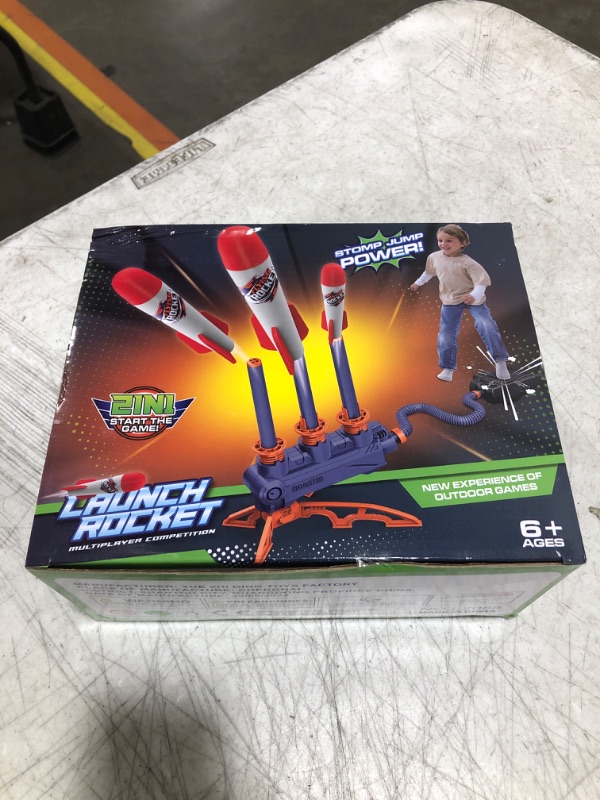 Photo 2 of KIZJORYA Rocket Launcher for Kids, ???? ??? 2 Flight Modes-Handheld Stomp Air Rockets, Fun Outdoor Game Toys-4 High Flying Foam Rockets, Birthday Gift for Boys Girls Toddler Ages 3+ Year Old