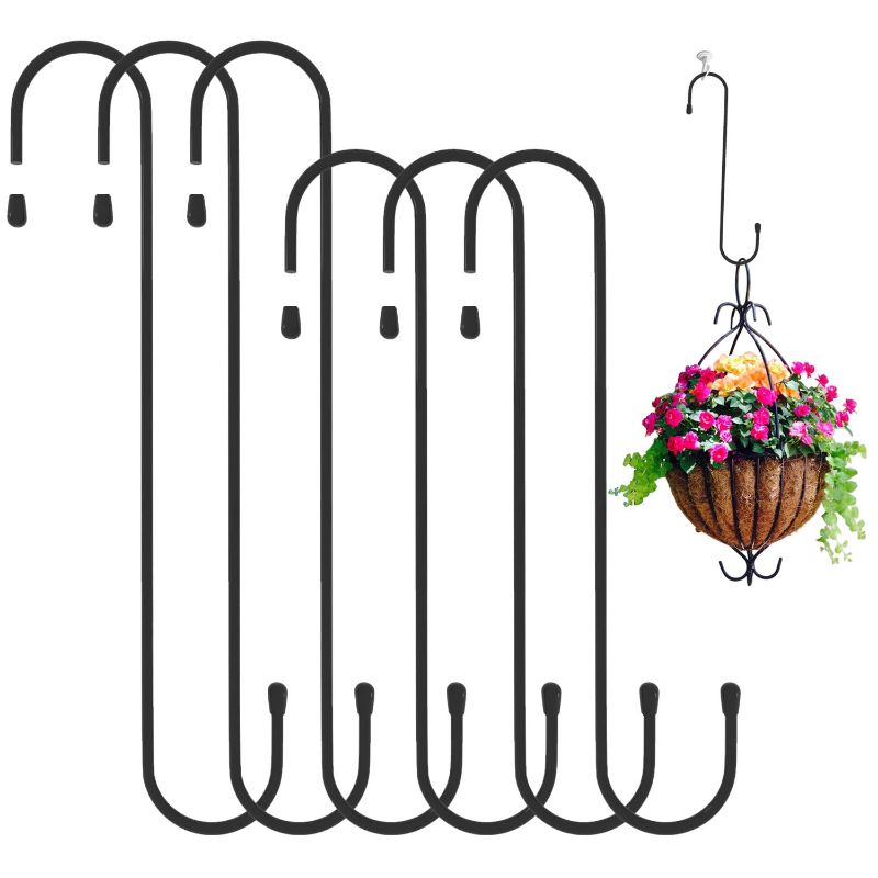 Photo 1 of Plant Hooks 10 inch and 11.8inch,6 Pack S Shape Large Hook, Garden Hooks for Plants, Apply to Indoor Outdoor Patio Flower, Hanging Baskets, Pergola, Kitchen, Garden (2 PACK)
