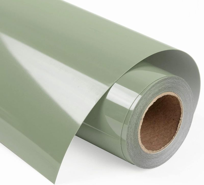 Photo 2 of VINYL FROG 001 Vinyl Glossy Adhesive Vinyl Roll(12"x10ft) - Bisque Glossy Craft Vinyl Roll for Most Kinds of Cutting Machines, Car Decal, Decor Sticker(Soft green) Glossy Bisque 1x10ft