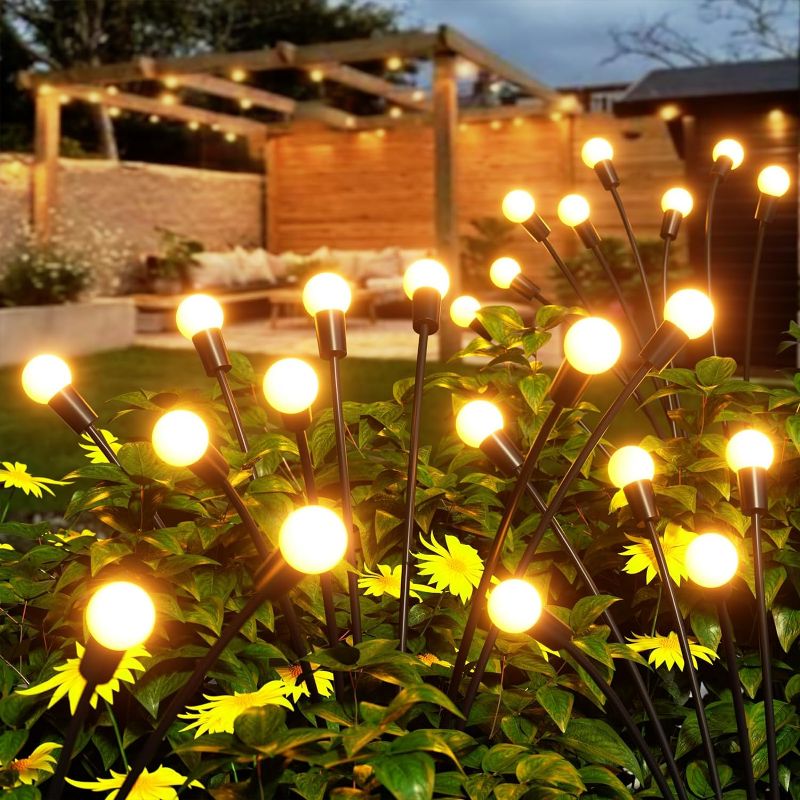 Photo 1 of KELME Solar Garden Lights, New Upgraded 4 Pack 32 LED Swaying Firefly Solar Lights Outdoor Garden Decor, Sway by Wind, Waterproof Solar Lights for Outside Yard Patio Pathway Garden Decorations
