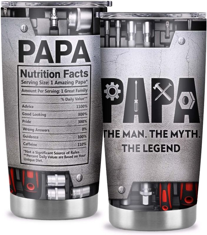 Photo 1 of kwsnatel Fathers Day Papa Gifts - Gifts for Papa from Granddaughter Grandson - Papa Gifts from Grandchildren - Birthday Gifts for Papa - Best Papa Ever Gifts - Stainless Steel Tumbler Cup 20oz
