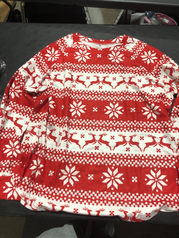 Photo 1 of Binshre Merry Christmas Shirts for Women Christmas Tree Sweatshirts Funny Plaid Holiday T Shirt Snowflake Long Sleeve Tops Z 02-red X-Large