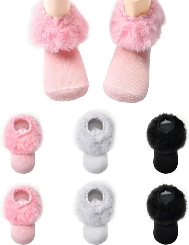 Photo 1 of TONGXiNHUA 6 Pairs Tutu Fluffy Ruffle Socks for Girls, Cute Princess Solid Color Ruffle Socks for Toddler Girls/Newborn/Baby 8-10T