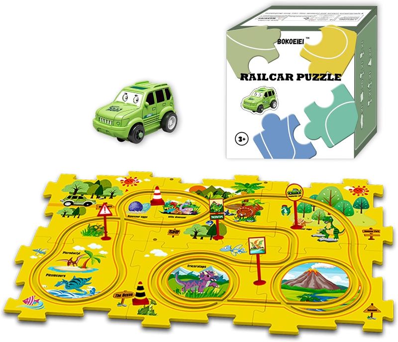 Photo 1 of Bokoeiei 6 PCS New Plastic Puzzles for Kids Ages 3+ Years, Puzzles Track Play Set Toy Vehicle, Preschool Educational Montessori Toys, Toddler Puzzle Track...
