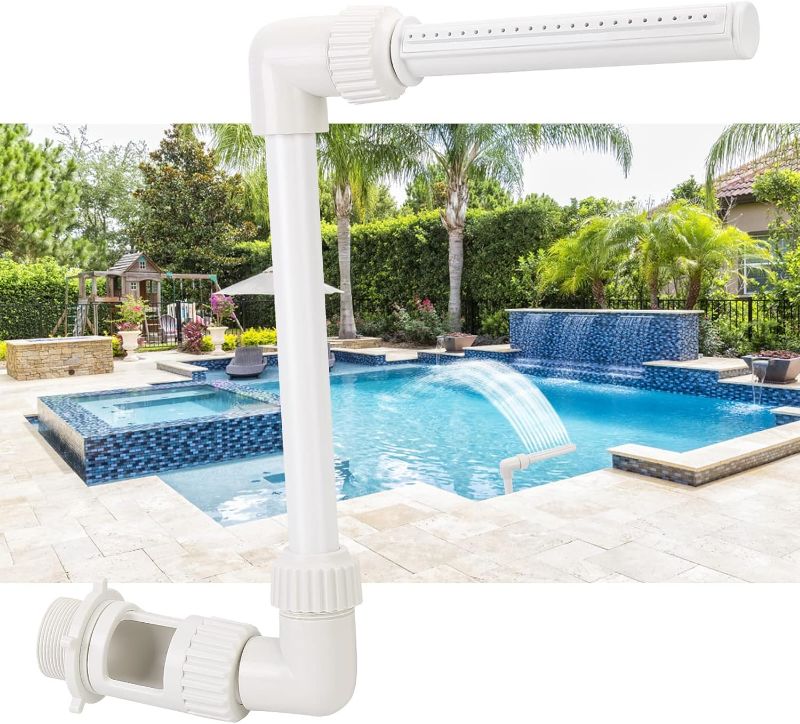 Photo 1 of Pool Fountain Swimming Pool Accessories - Small Waterfall Spray Water Fun Sprinklers Pool Decor for Summer, Sprinkler Aerates for Fresh Pool Water Fits 1.5" Threaded Pool Return Jets
