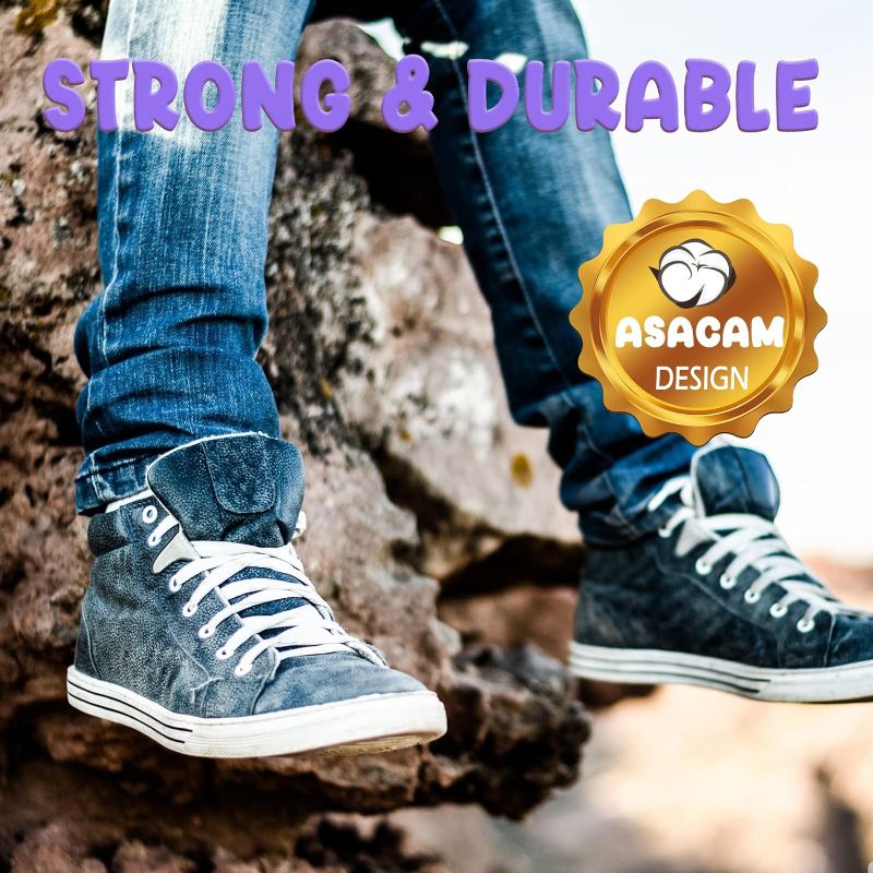 Photo 1 of 3 Pairs Shoe Laces for Sneakers, Flat , for Kids and Adults - White, 55"(140cm)