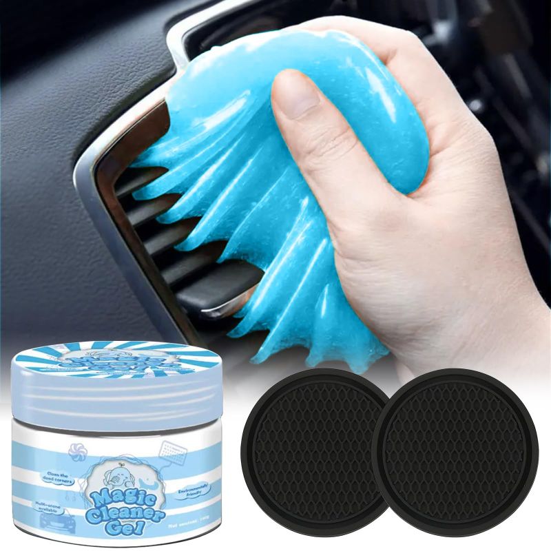 Photo 1 of 2-in-1 Car Cleaning Gel for Car Detailing and 2 Pc of 2.8-inch Car Coasters for Cup Holders