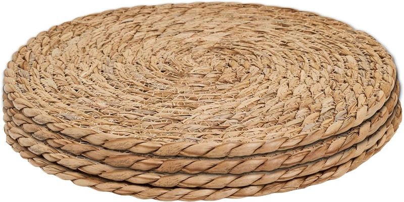 Photo 1 of Rattan Placemats,Natural Hand-Woven Water Hyacinth Placemats