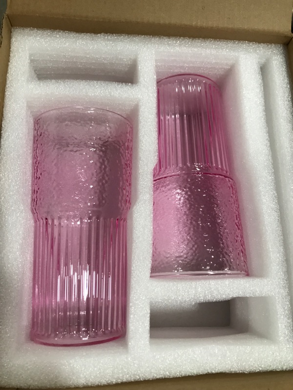 Photo 1 of 2 pack of pink glassware