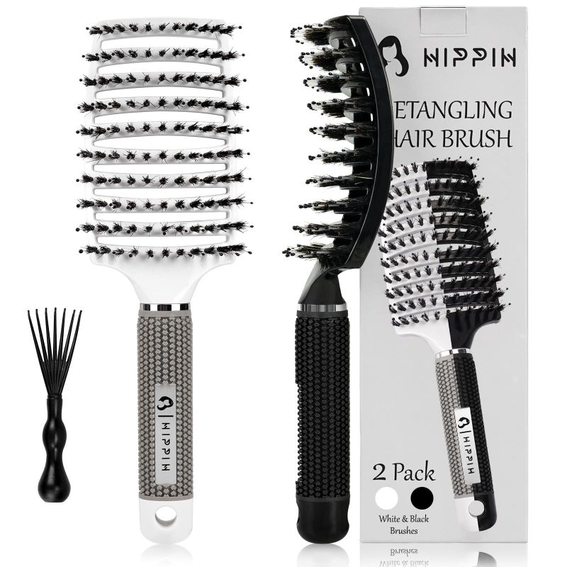 Photo 1 of Detangler Brush 2 Pack, HIPPIH Hair Brushes