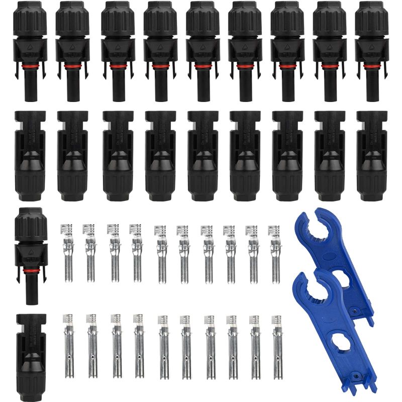 Photo 1 of cenyb Solar Panel Cable Connectors 30A,DC1000V IP67 Waterproof with 2 Spanners (10 Pairs)