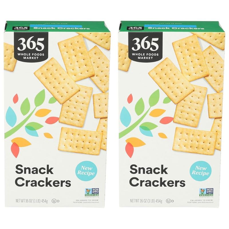 Photo 1 of 365 by Whole Foods Market, Natural Buttery Flavor Snack Crackers, 16 Ounce (Pack of 2, Best by 09-2024)
