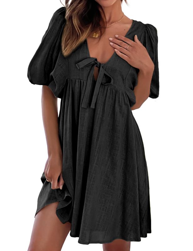 Photo 1 of Women's Casual Dresses 2023 Summer Dresses, Mini Dress, Black X-Large