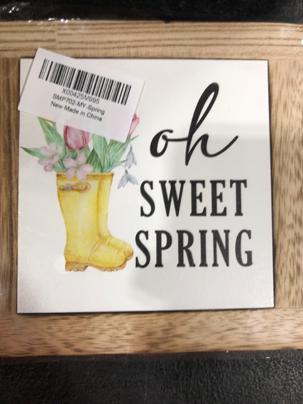 Photo 1 of Country Farmhouse Welcome Spring Rain Boots Canvas Print Wall Art Decor Floral Spring Quote Sign Painting Poster Plaque Rustic Home Decoration