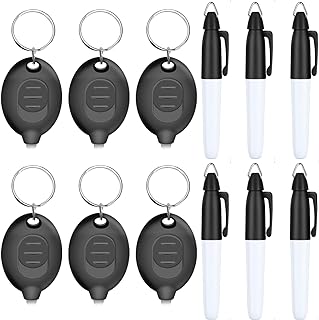 Photo 1 of 18 Pieces Marker for Badge Mini LED Flashlights Keychain Mini Permanent Marker Keychain Mini Highlighters Pen Badge Reel for Nurses