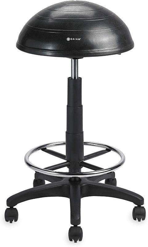 Photo 1 of Gaiam Balance Ball Chair Stool, Half-Dome Stability Ball Adjustable Tall Office
