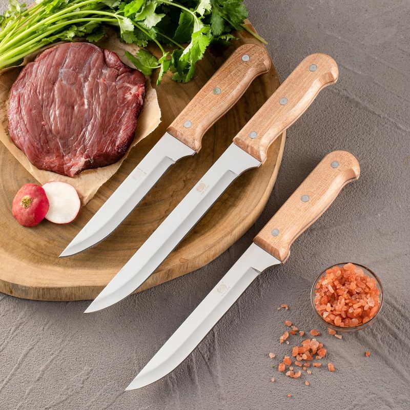 Photo 1 of feng&feng 3-Piece Stainless Steel Knife Set?Stainless Steel Boning Fillet Knife?Versatile Blades for Effortless Cutting ?Includes 6-Inch, 7-Inch, 8-Inch?sharp Knife for kitchen