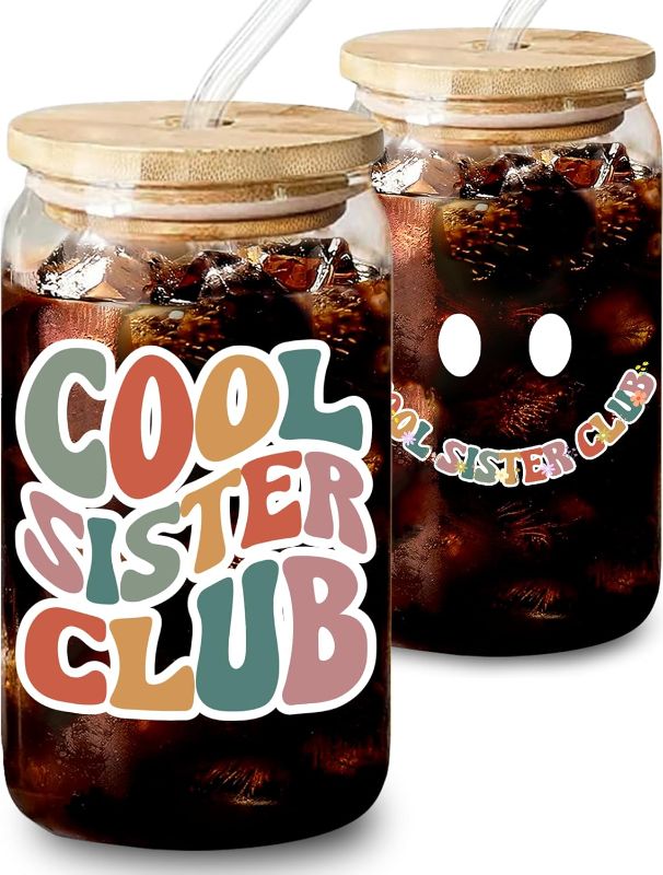 Photo 1 of Cool Sister Club Glass Cup, Special Sister Birthday Gifts, Unique Sister Gifts, Sister Mug for Birthday, Gifts for Sister from Sister, Best Sister Gifts, Sister Gift Ideas, Christmas Gifts for Sister