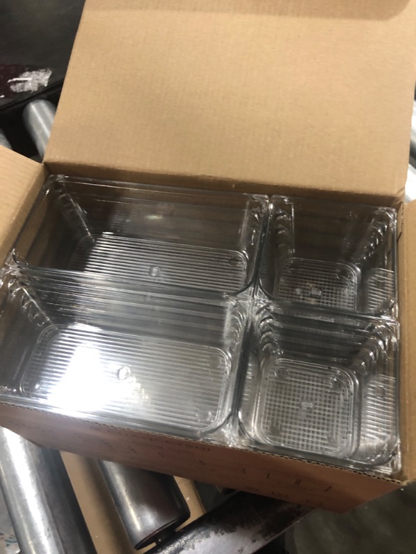Photo 1 of 18 PCS Clear Plastic Drawer Organizers Set, 4-size Versatile Bathroom and Vanity Drawer Dividers Organizer Trays with Non-Slip, Storage Bins for Makeup Brush, jewelry, Lipstick, and Eyeshadow