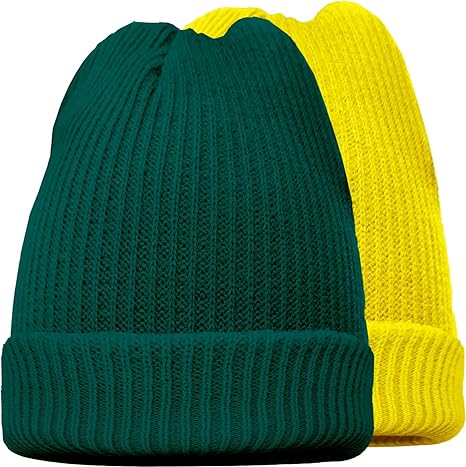 Photo 1 of 2 Pack Beanie Hats for Men Spring Summer Autumn Winter Slouchy Beanies for Women Teenagee (Yellow/ Green)2pack 1