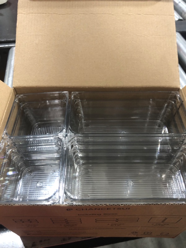 Photo 1 of 18 PCS Clear Plastic Drawer Organizers Set, 4-size Versatile Bathroom and Vanity Drawer Dividers Organizer Trays with Non-Slip, Storage Bins for Makeup Brush, jewelry, Lipstick, and Eyeshadow