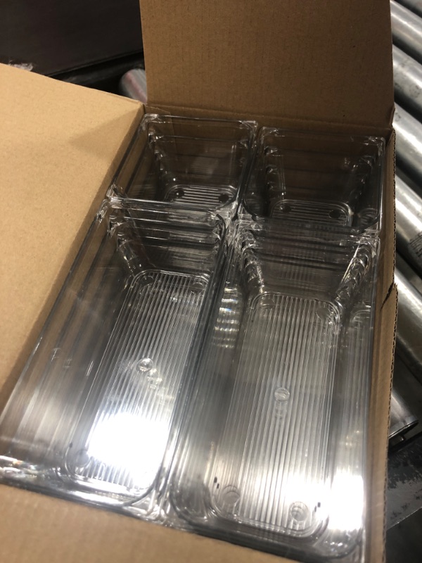 Photo 1 of 18 PCS Clear Plastic Drawer Organizers Set, 4-size Versatile Bathroom and Vanity Drawer Dividers Organizer Trays with Non-Slip, Storage Bins for Makeup Brush, jewelry, Lipstick, and Eyeshadow