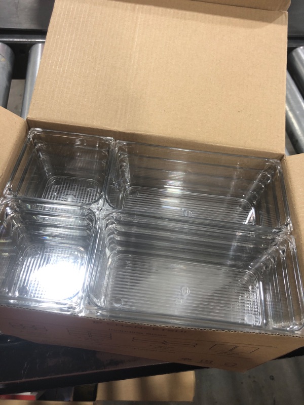 Photo 1 of 18 PCS Clear Plastic Drawer Organizers Set, 4-size Versatile Bathroom and Vanity Drawer Dividers Organizer Trays with Non-Slip, Storage Bins for Makeup Brush, jewelry, Lipstick, and Eyeshadow