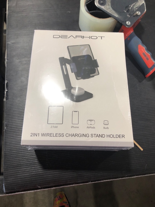 Photo 1 of 2in1 15W Triple Coil Qi Wireless Charger Mirror Mount Holder Station for Samsung Galaxy Z Fold5 Fold4 Fold3 Z Fold2 Fold S23 Ultra Note20 iPhone 14 Pro Max Infrared Auto Clamp Fast Charger