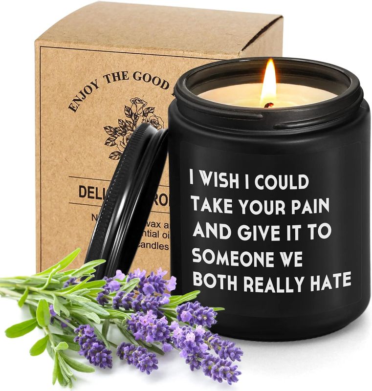 Photo 1 of Lavender Scented Candle Get Well Soon Gifts for Women Men Feel Better Surgery Recovery Encouragement Gift for Her Inspirational Soy Candles for Best Friend Birthday Present

