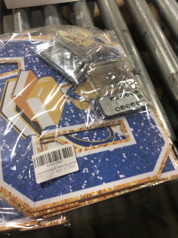 Photo 1 of Graduation Yard Sign Decorations Class of 2024, Graduation Yard Signs with Lights, Waterproof Remote Controlled, 2024 Graduation Party Decorations Blue and Gold
