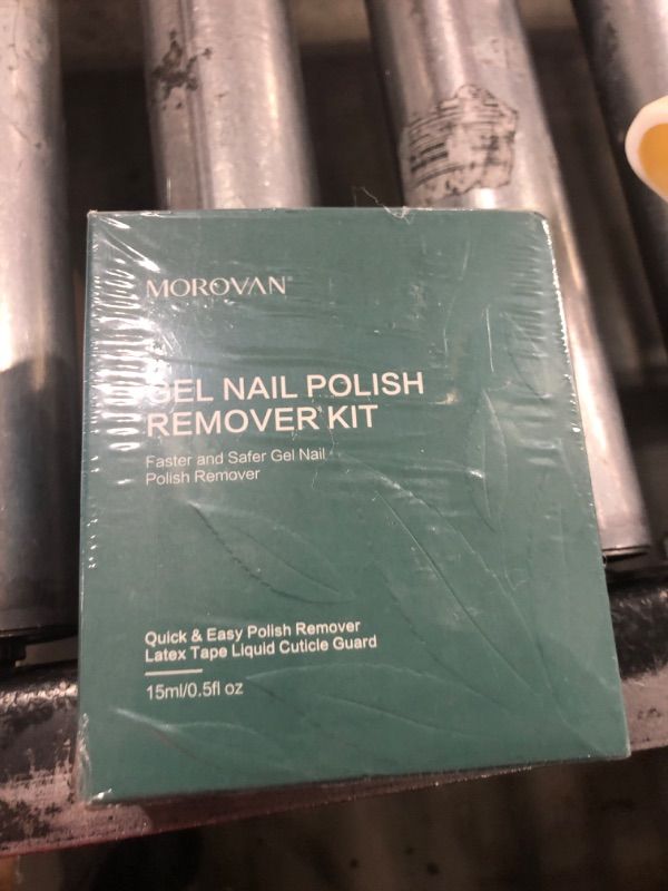 Photo 2 of Morovan Gel Nail Polish Remover Kit - Gel Polish Remover Set with Latex Tape Peel Off Liquid & Manicure Tools No Need for Foil Soaking Or Wrapping 0.5 Fl Oz (Pack of 1)