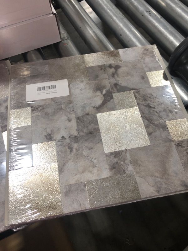 Photo 2 of 1 Pack Transform Your Kitchen and Bathroom with Peel and Stick Marble Tiles - Self Adhesive 11.8" X 11.8" PVC Mixed Metal Backsplash Tiles for Easy Installation and Stylish Design 1 Noble Gold