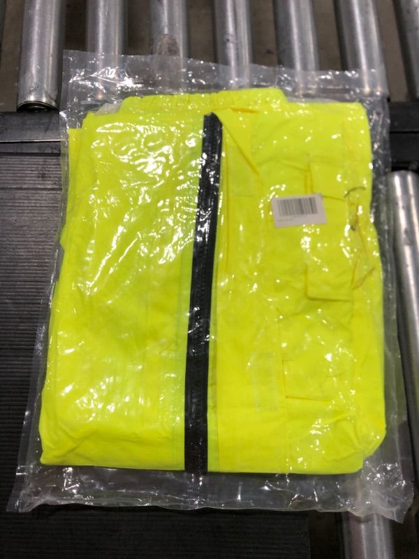 Photo 1 of SKSAFETY Safety Rain Jacket, Professional level Class 3 High Visibility Rain Coat, Hi Vis Rain Suits with Zipper Waterproof Lime XX-Large-3X-Large
