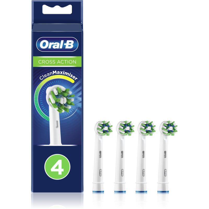 Photo 1 of Oral B Cross Action CleanMaximiser Toothbrush Replacement Heads 4 Pc
