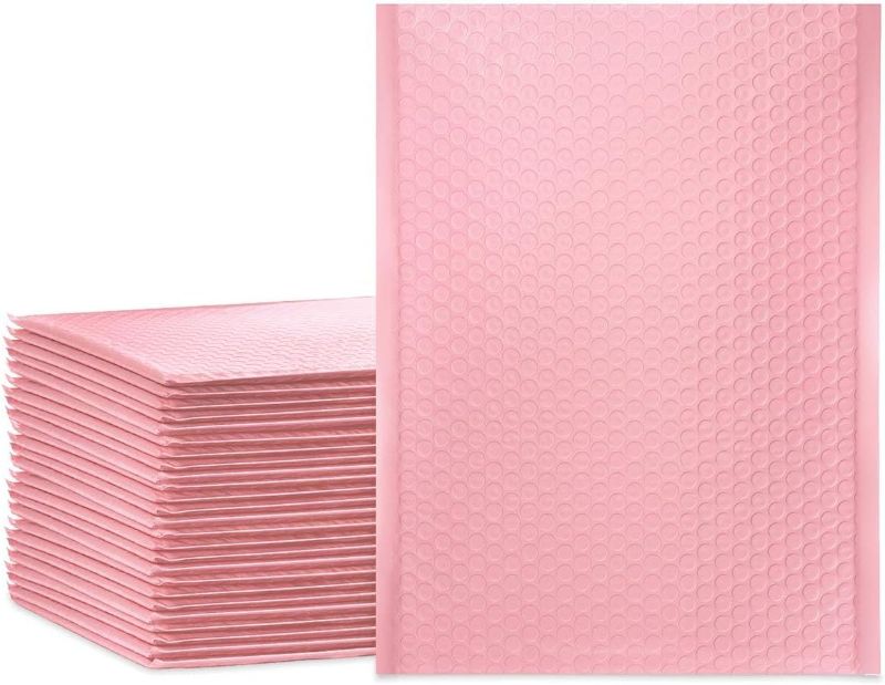 Photo 1 of DGSLTENV Light Pink Bubble Mailers 16x11 Inch 25 Pack(IT has a 3.15 Self-Adhesive Flap),Mailing Envelopes Bubble Padded,Extra Large 16x11" 25PCS