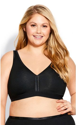 Photo 1 of 48D - BRA BASIC COTTON - Black
